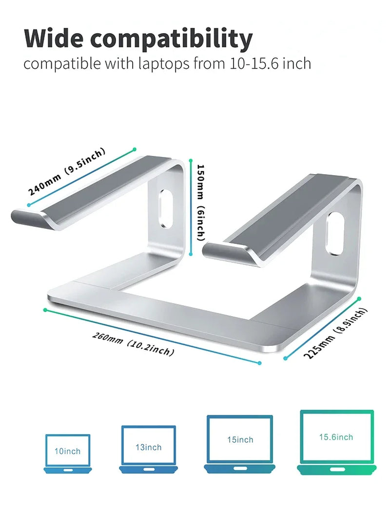 Elevate Your Workspace with Our Ergonomic Aluminum Laptop Stand - Perfect for MacBook, Dell, Lenovo & More!