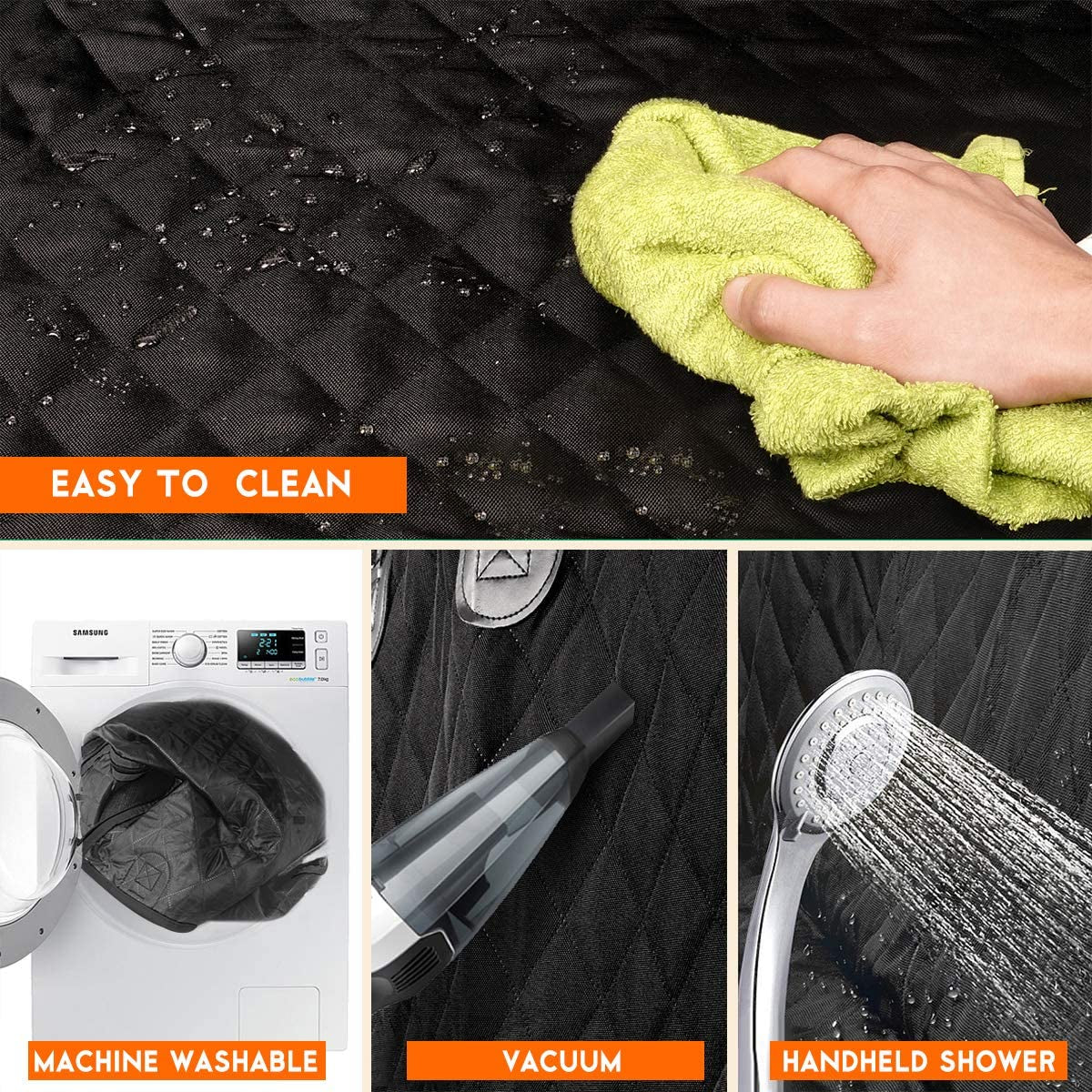 Ultimate Dog Car Seat Cover - Waterproof Back Seat Protector for Pets and Kids, Fits Most Cars, SUVs & Trucks (53" Width) - Durable and Easy to Clean in Black