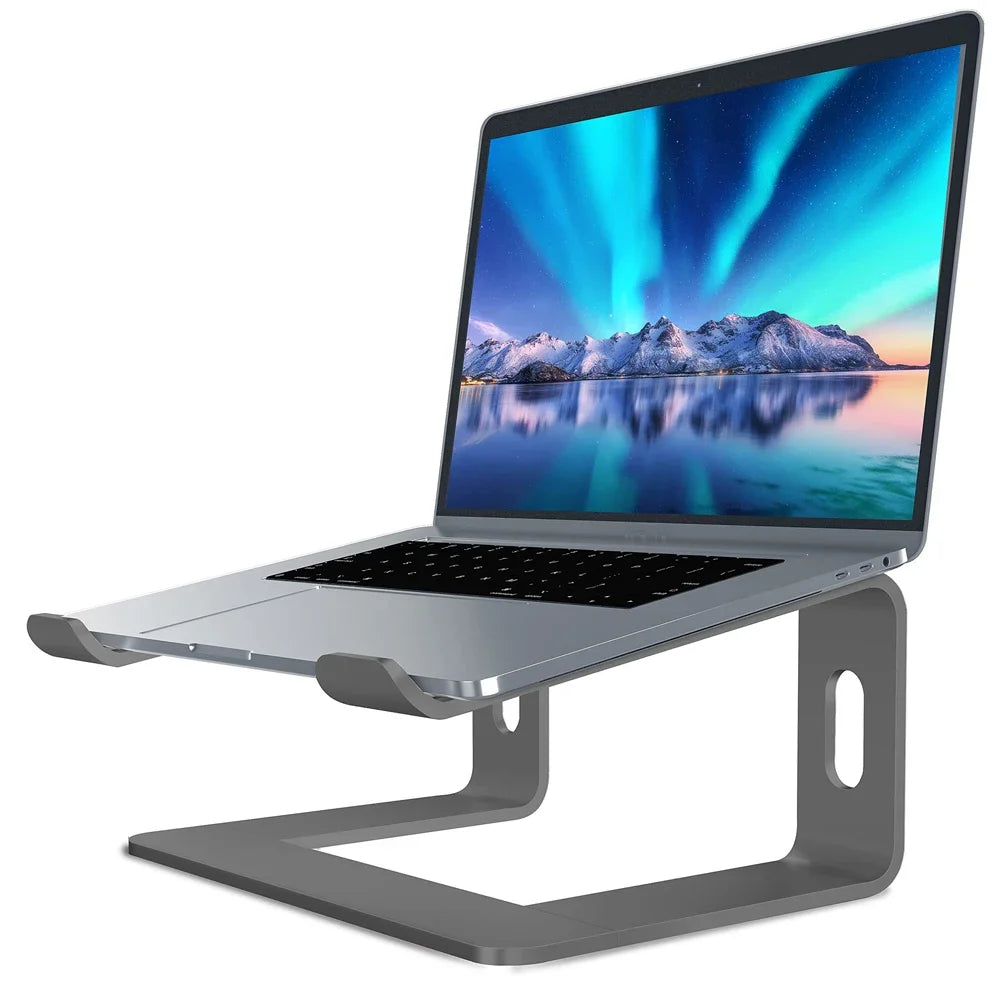 Elevate Your Workspace with Our Ergonomic Aluminum Laptop Stand - Perfect for MacBook, Dell, Lenovo & More!