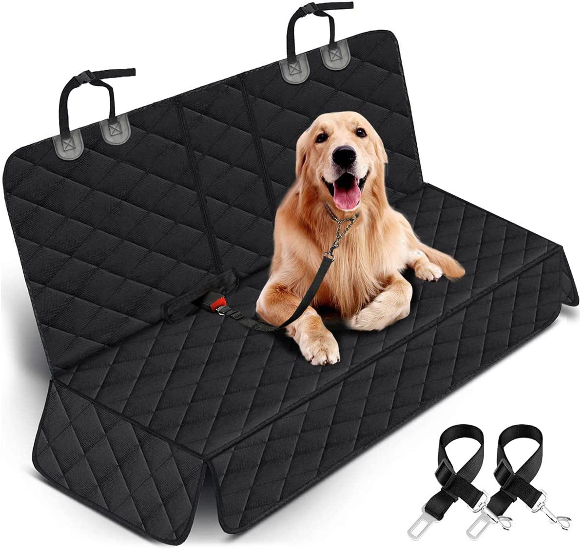 Ultimate Dog Car Seat Cover - Waterproof Back Seat Protector for Pets and Kids, Fits Most Cars, SUVs & Trucks (53" Width) - Durable and Easy to Clean in Black
