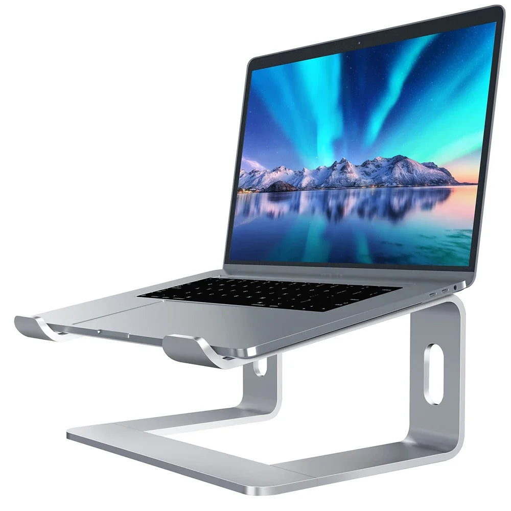Elevate Your Workspace with Our Ergonomic Aluminum Laptop Stand - Perfect for MacBook, Dell, Lenovo & More!