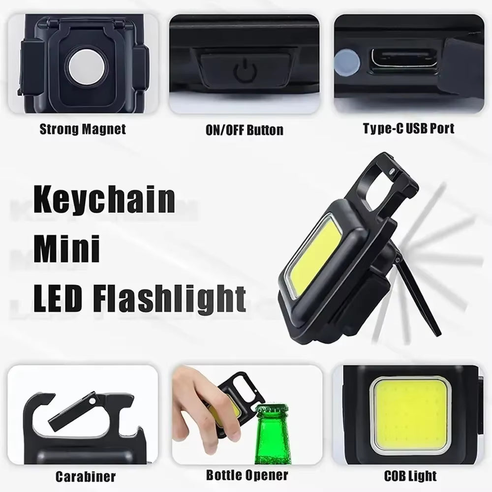 Compact & Versatile Mini LED Flashlight Keychain - Perfect for Camping, Fishing, and Emergency Use