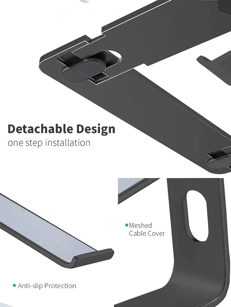 Elevate Your Workspace with Our Ergonomic Aluminum Laptop Stand - Perfect for MacBook, Dell, Lenovo & More!